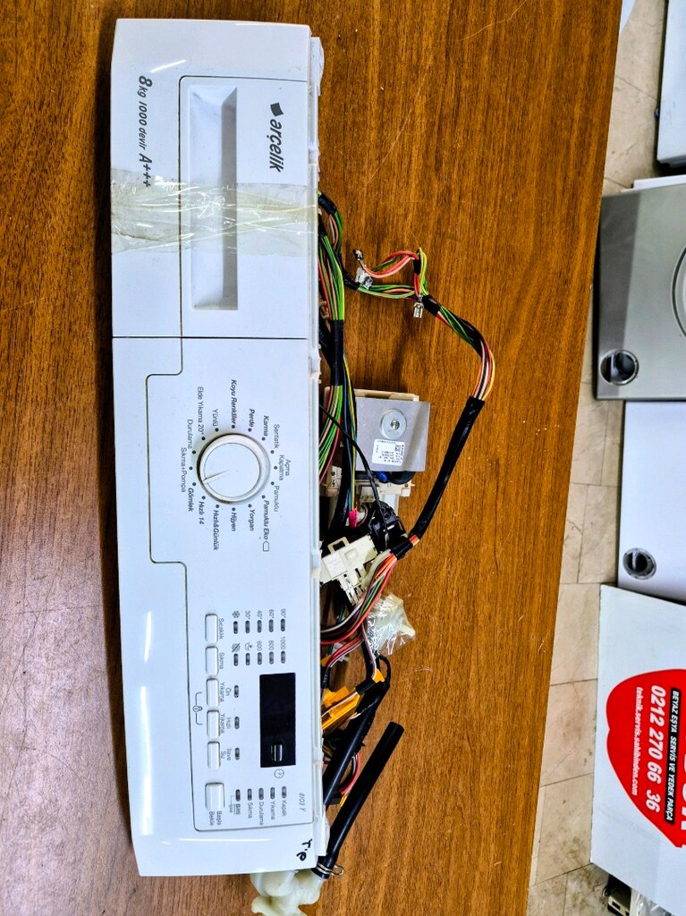 Arçelik 8103 Y Çamaşır Makinesi Ön Paneli Kartı Kablo Tesisatı Orjinal - 4