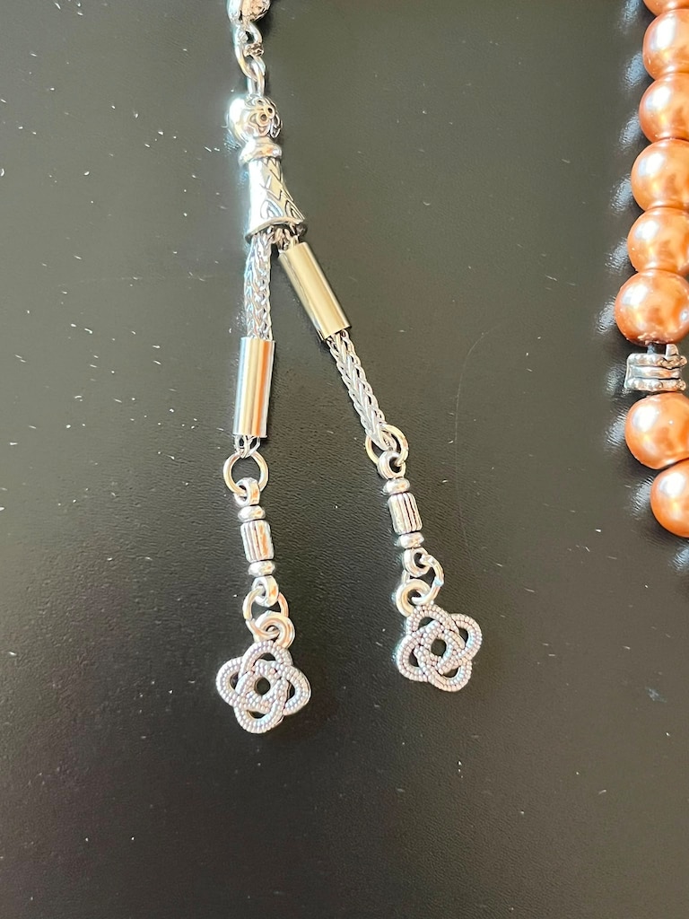 Rose Renkli Şık Tesbih – Özel Tasarım, Metal Detaylı - 4
