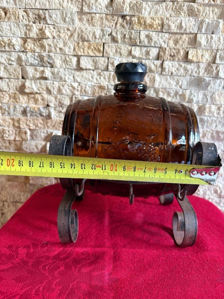 Ferforje Standlı Vintage Cam İçki Fıçısı – 1.5 Litre (Dönem Ürünü) - 13