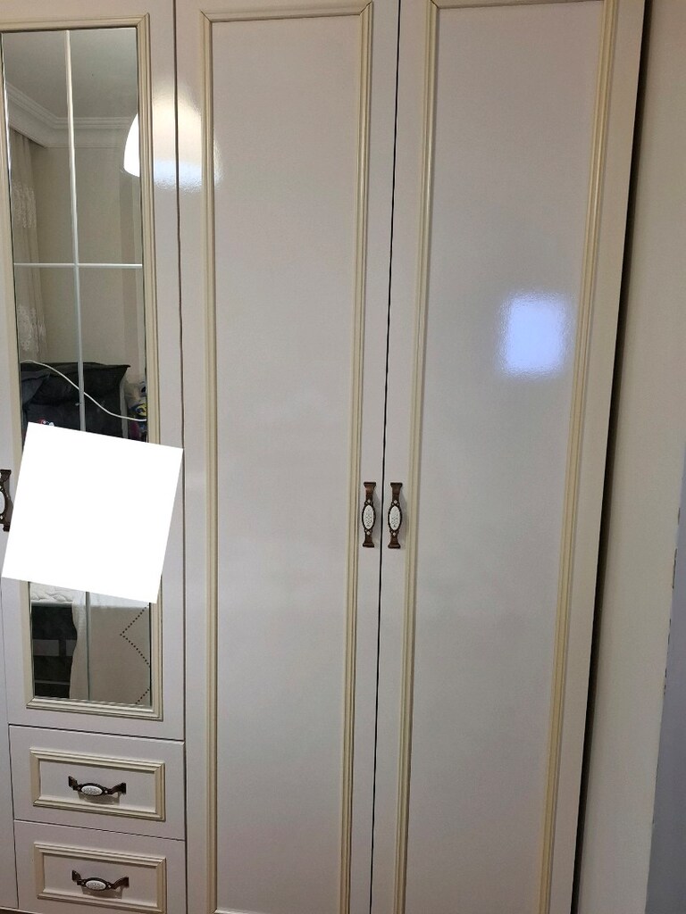 BAL EVİM Yatak odası dolabı krem rengi aynayı kendım kapadım - 2