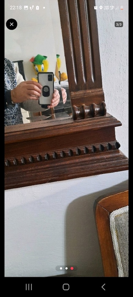 130 cm 87 cm ahşap ayna - 3