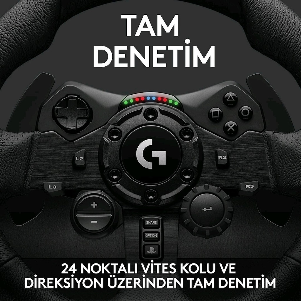 Logitech G923 trueforce yuksek kaliteli direksiyon seti sifir ayarinda - 3