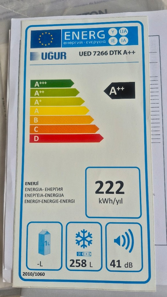 Uğur UED 7266 DTK A++ dikey derin dondurucu satılıktır. - 3
