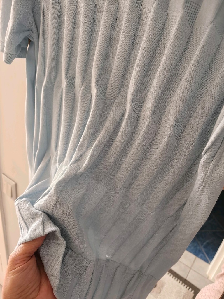 Ünlü Stefano Ricci marka bebe mavisi & Açık mavi triko t-shirt - 7