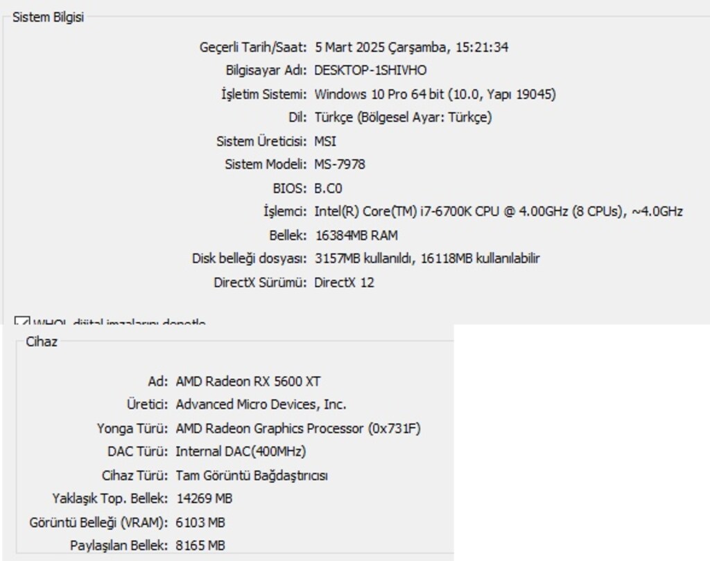 MASTER RX5600XT 6GB GPU/İNTEL İ7 6700K CPU/256GB SSD/16 GB RAM/GAMİNG - 7
