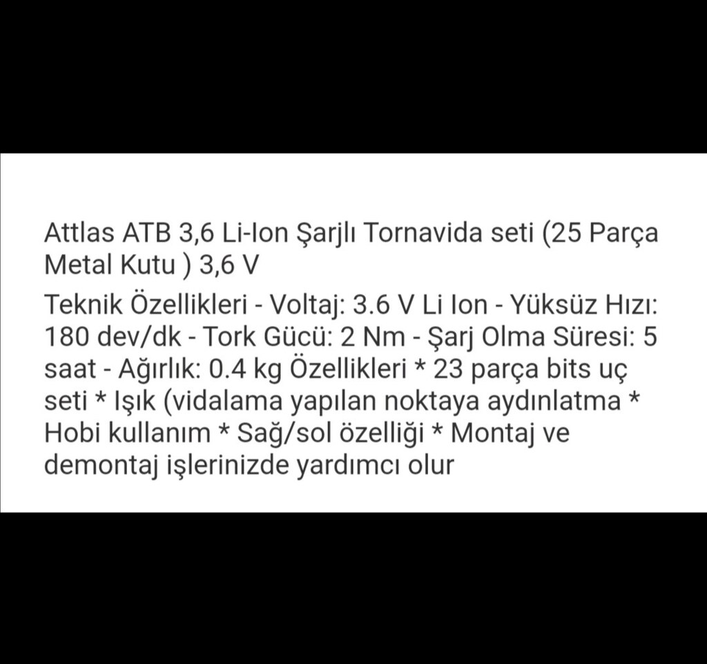 Attlas ATB 3,6 Li-Ion Şarjlı Tornavida seti Metal Kutu 23 prça - 5