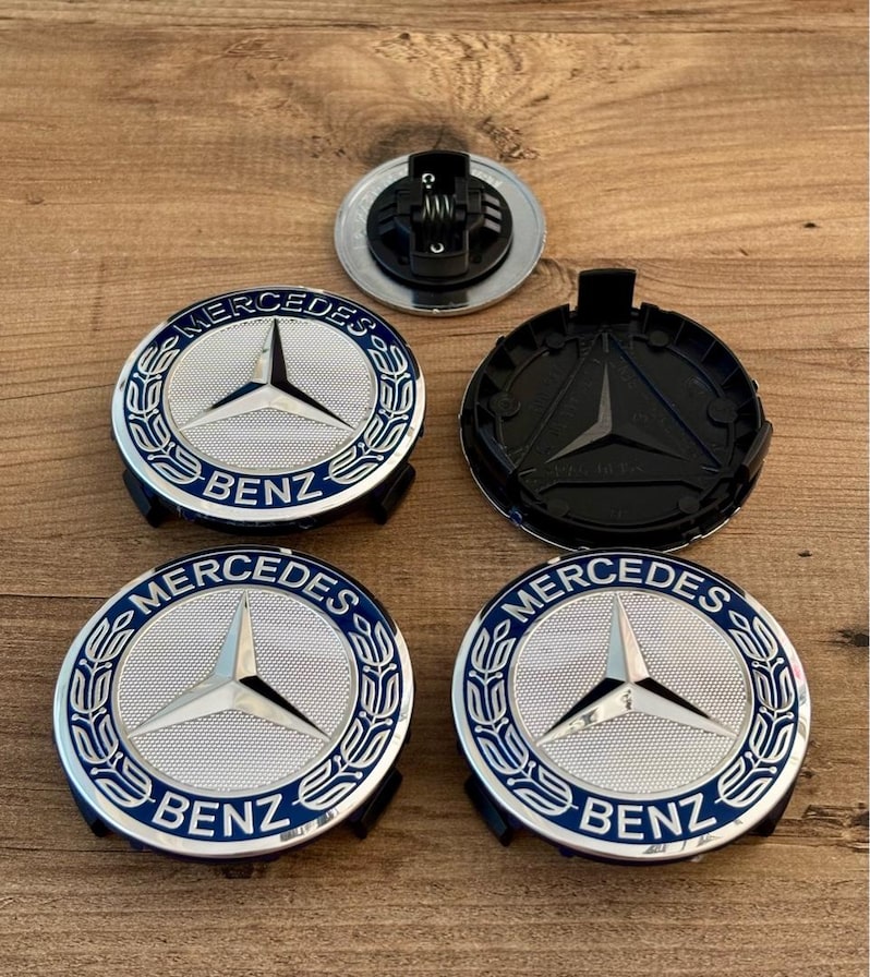 Mercedes kaput logo ve jant göbekleri takım - 2