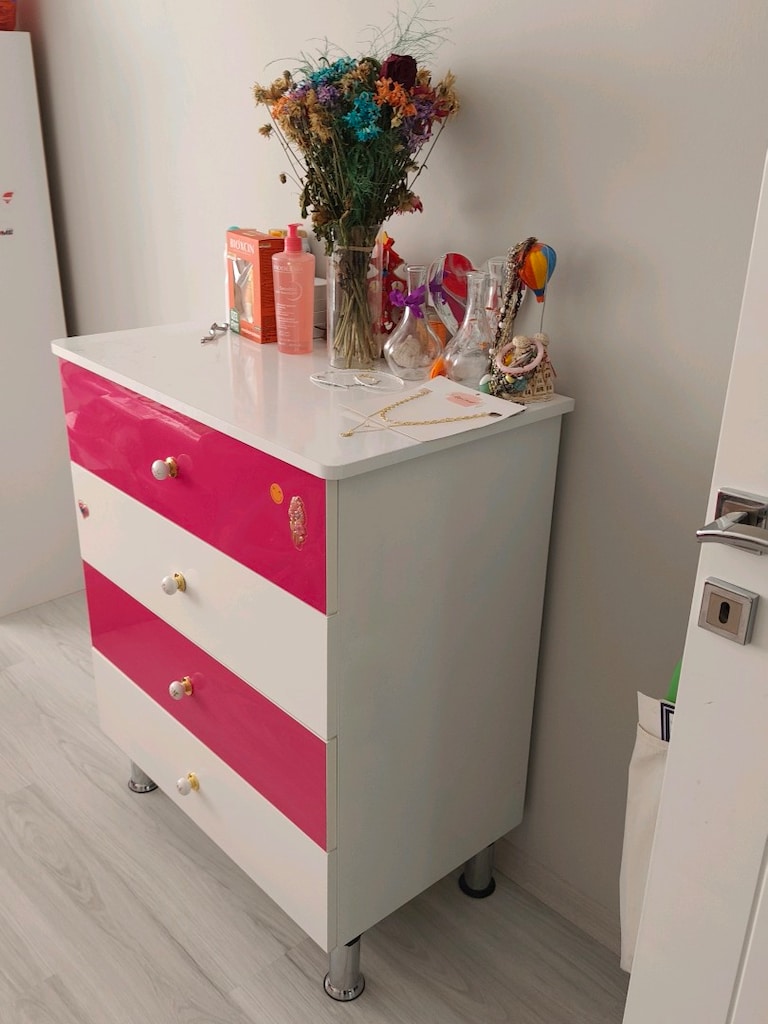 Özel Yapım Pembe Prenses Arabalı Çocuk Oda Takımı + Seksek halı hediye - 6