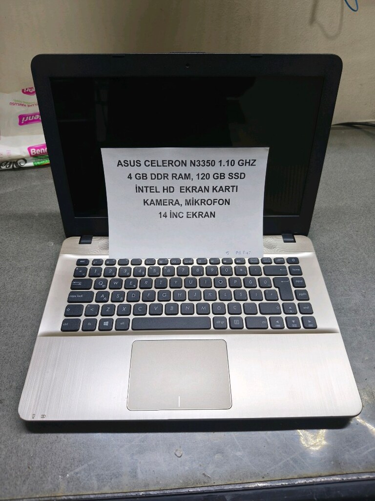 Asus celeron 4 GB ram 120 SSD 14 inç sıfır gibi - 2