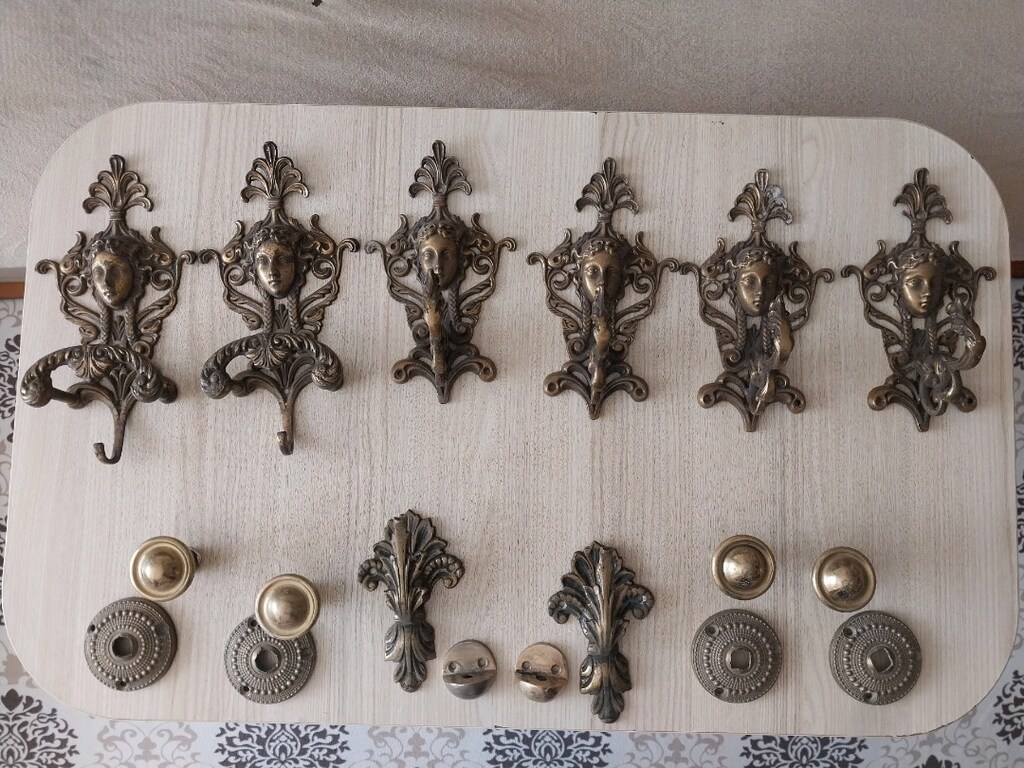 Antika pirinç askılıklık kapı kulpu - 5