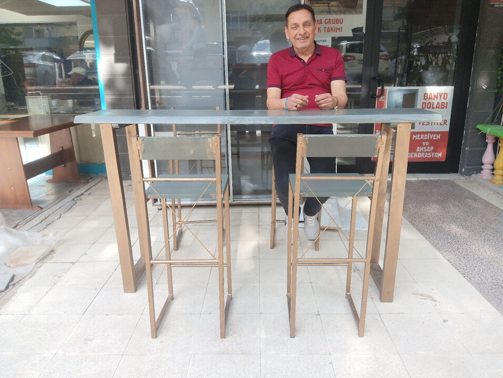 MODERN CAFE BİSTRO TARZI YÜKSEK MASA SETİ - 4