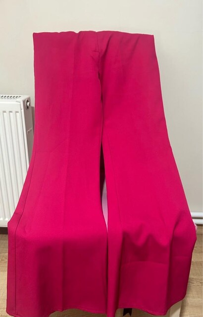 Pembe Uzun Kadın İspanyolPaça Pantolon