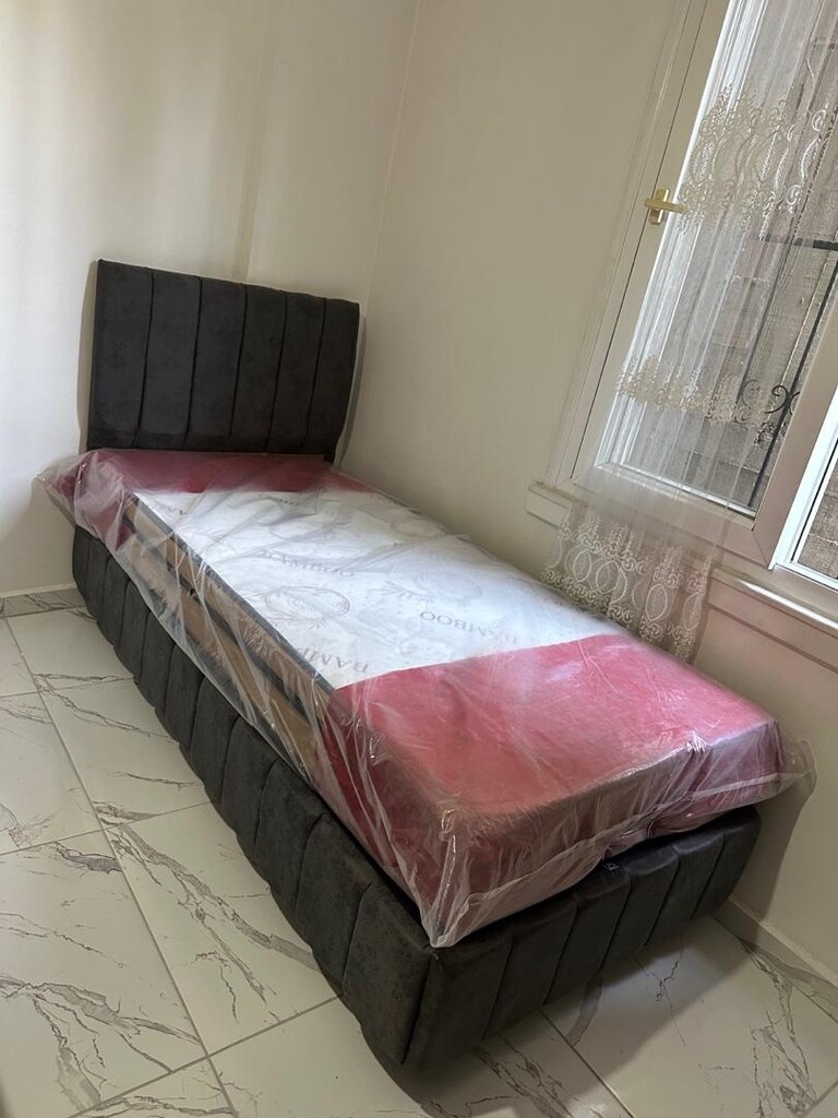 tek kişilik 90 × 190 baza başlık yatak sıfır ürün ambalajında - 6