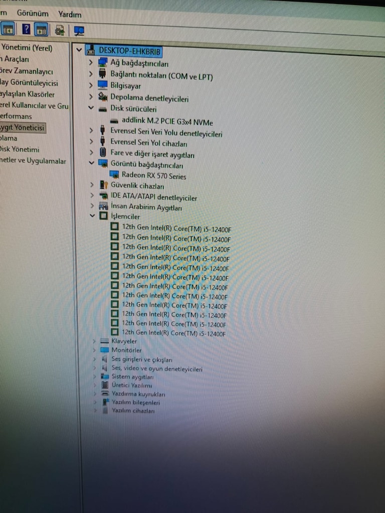 İ5 12400F İŞLEMCİ + 16GB RAM + 8GB EKRAN KARTI - 4