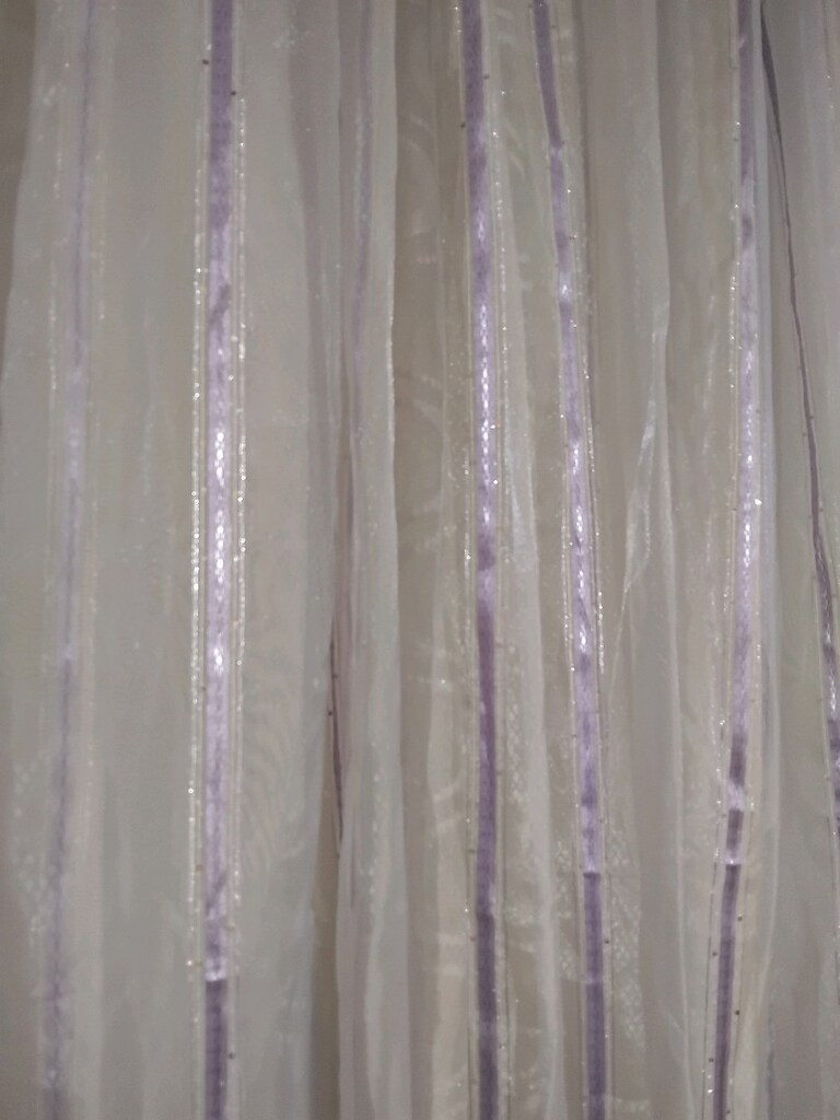 500/260 cm tül beyaz ,mor çizgili - 11