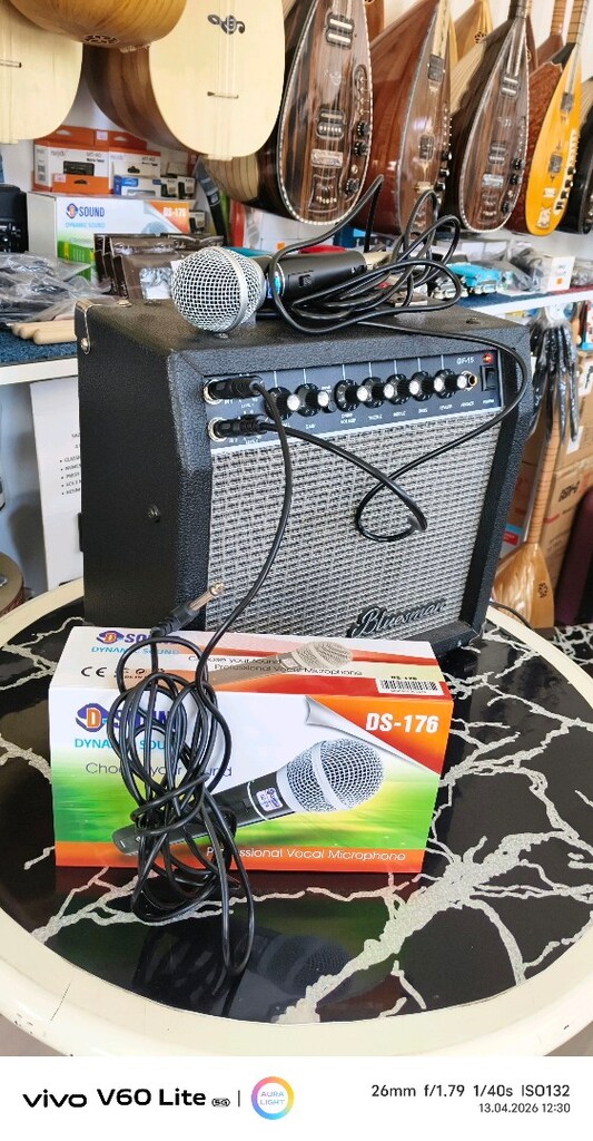 Çift Giriş Efektli Saz Gitar Amfisi Mikrofon Hediye - 2