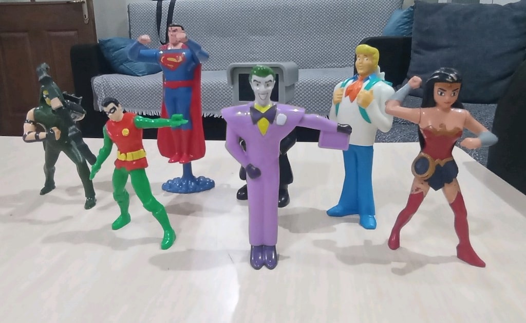 süper kahraman ve kötü katakter seti