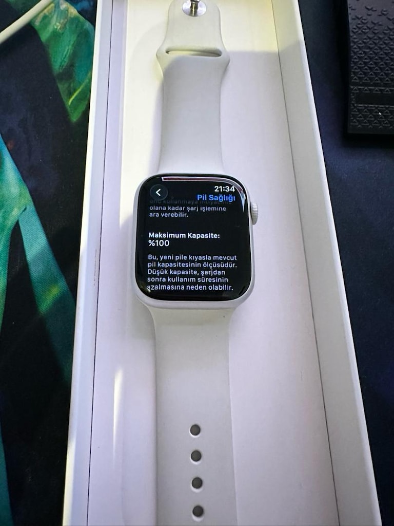 Apple Watch Series 8 45mm Silver-%100 Pil- Kutulu (TR Cihazı) - 3