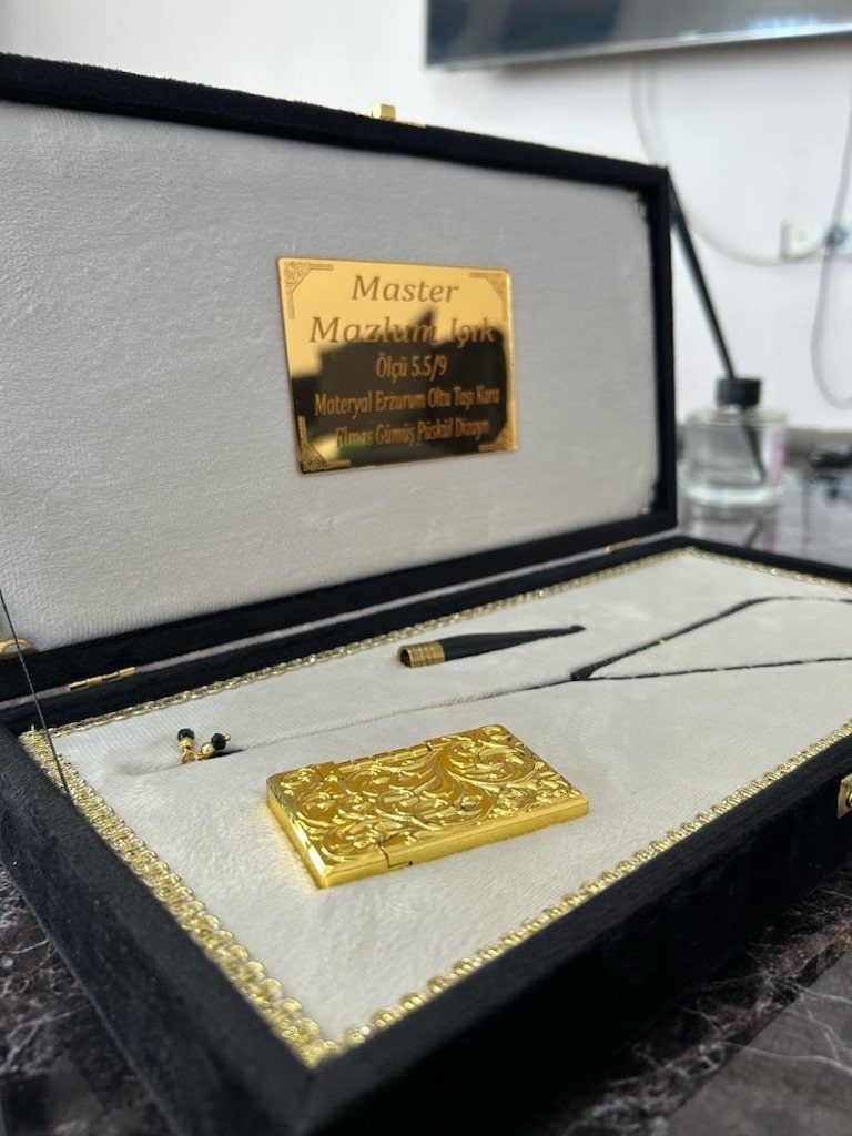 Erzurum oltu taşı kara Elmas gümüş püsküllü tespih - 2