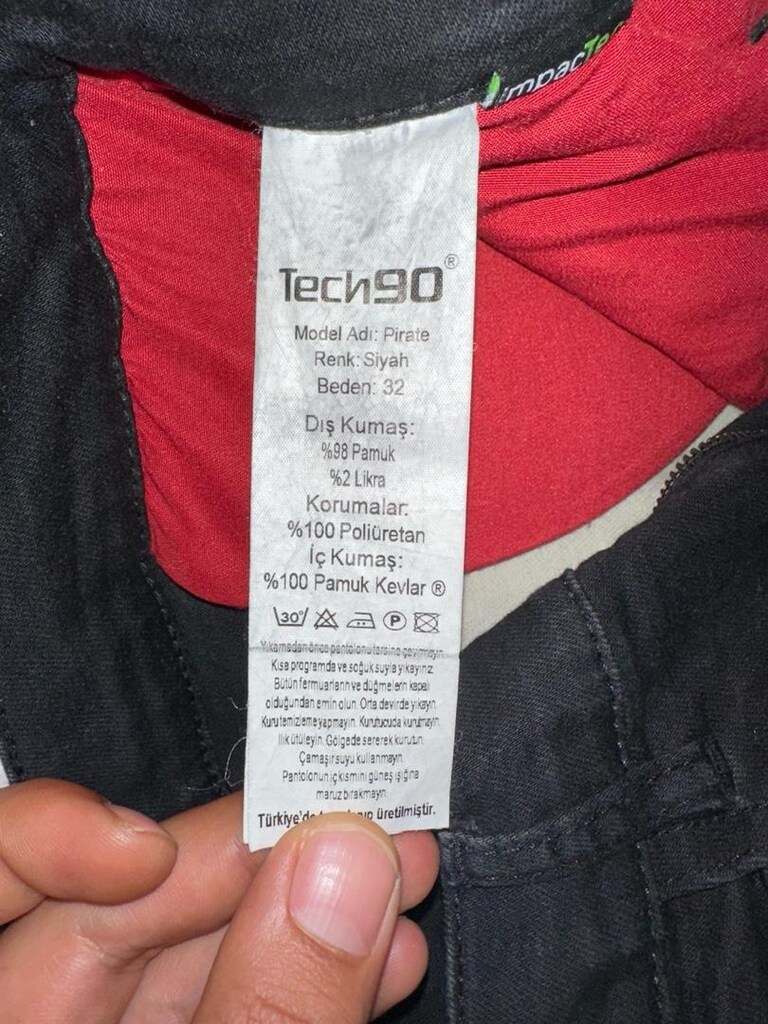 Tech90 Kevlar Kot Pirate Motosiklet Pantolonu - 5