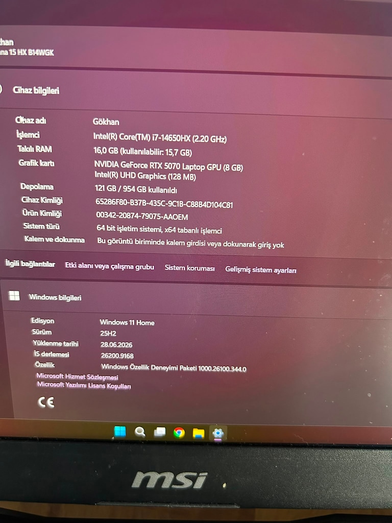 0 AYARINDA 5070li Gaming Laptop - 4