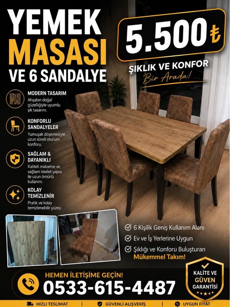 MASA VE 6 SANDALYE - 4