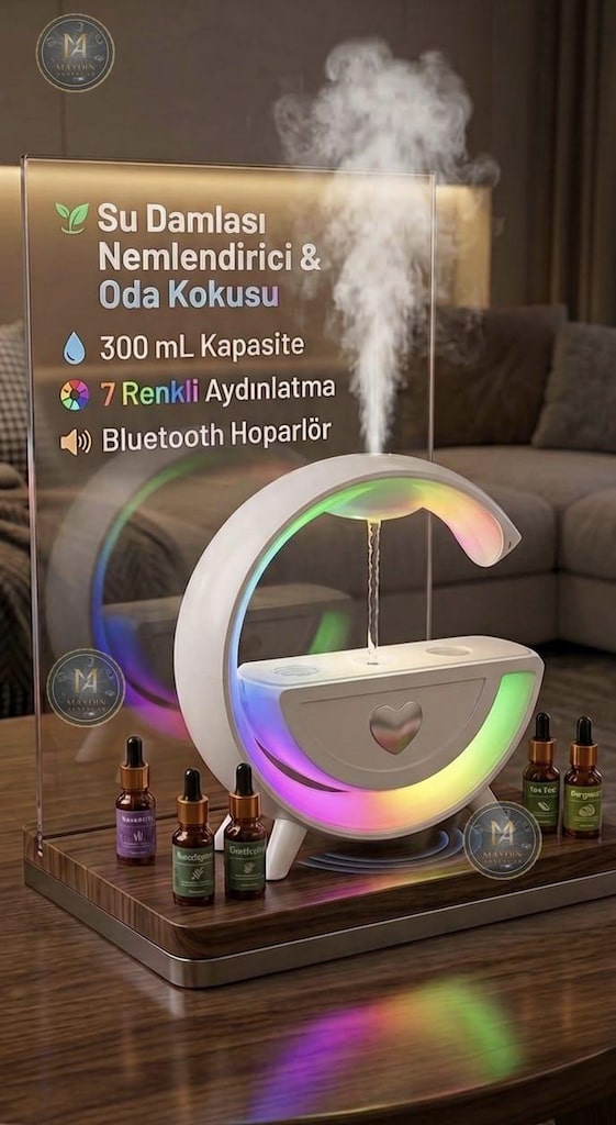 G SPEAKER RGB IŞIKLI SU DAMLACIKLI HAVA NEMLENDİRİCİ