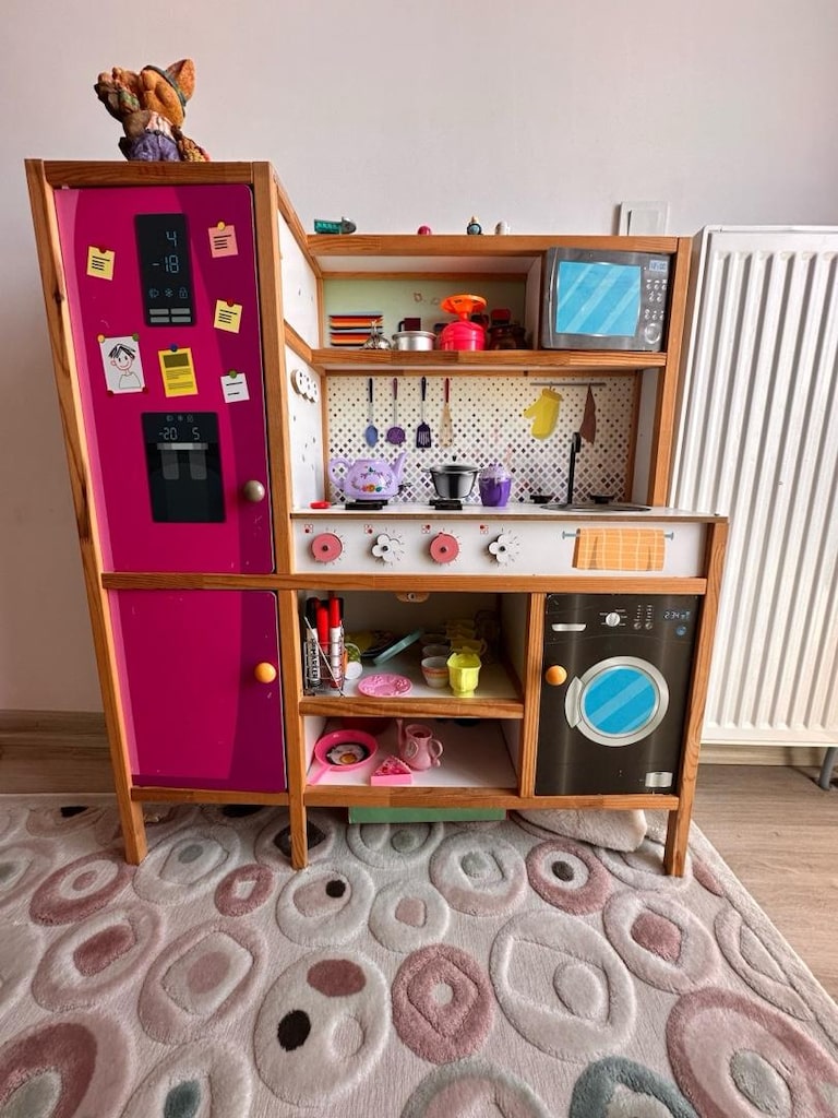 Ahşap Oyuncak Mutfak + Aksesuarları + Pembe IKEA Çocuk Sandalyesi - 5