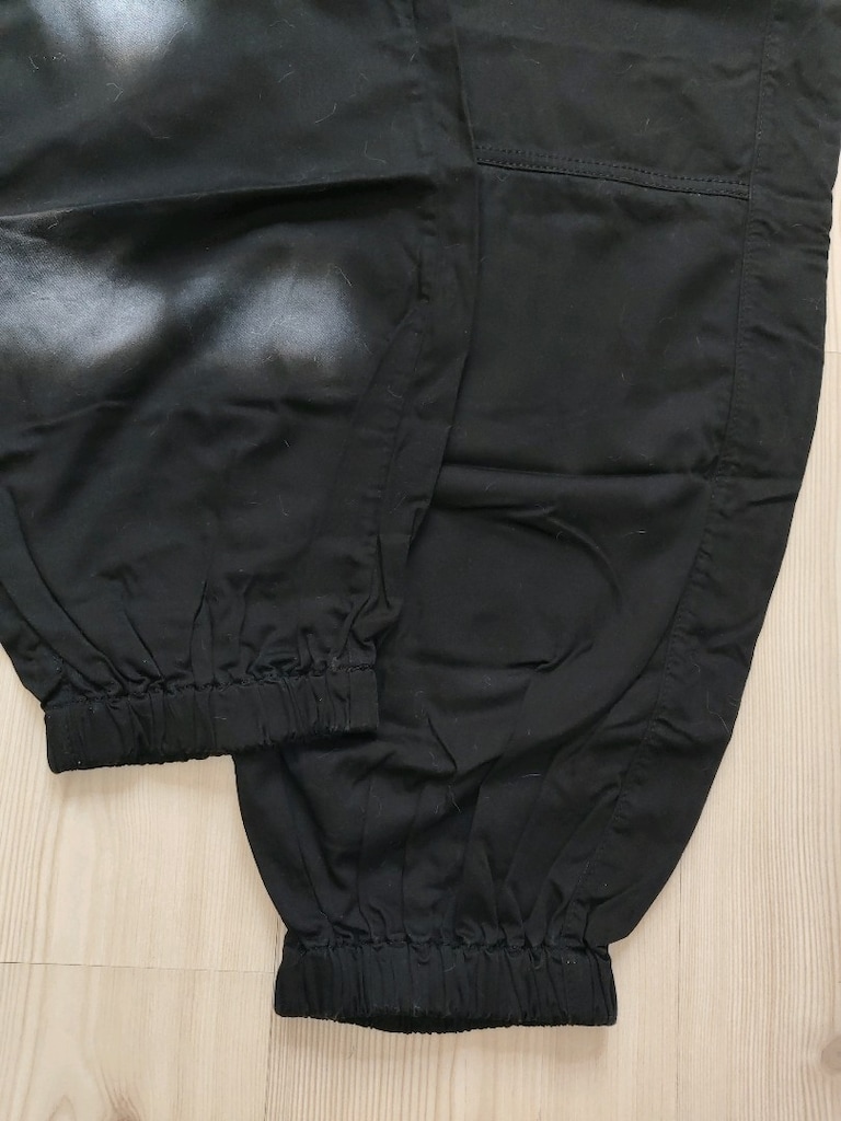 Siyah pamuklu baggy pantolon. - 6