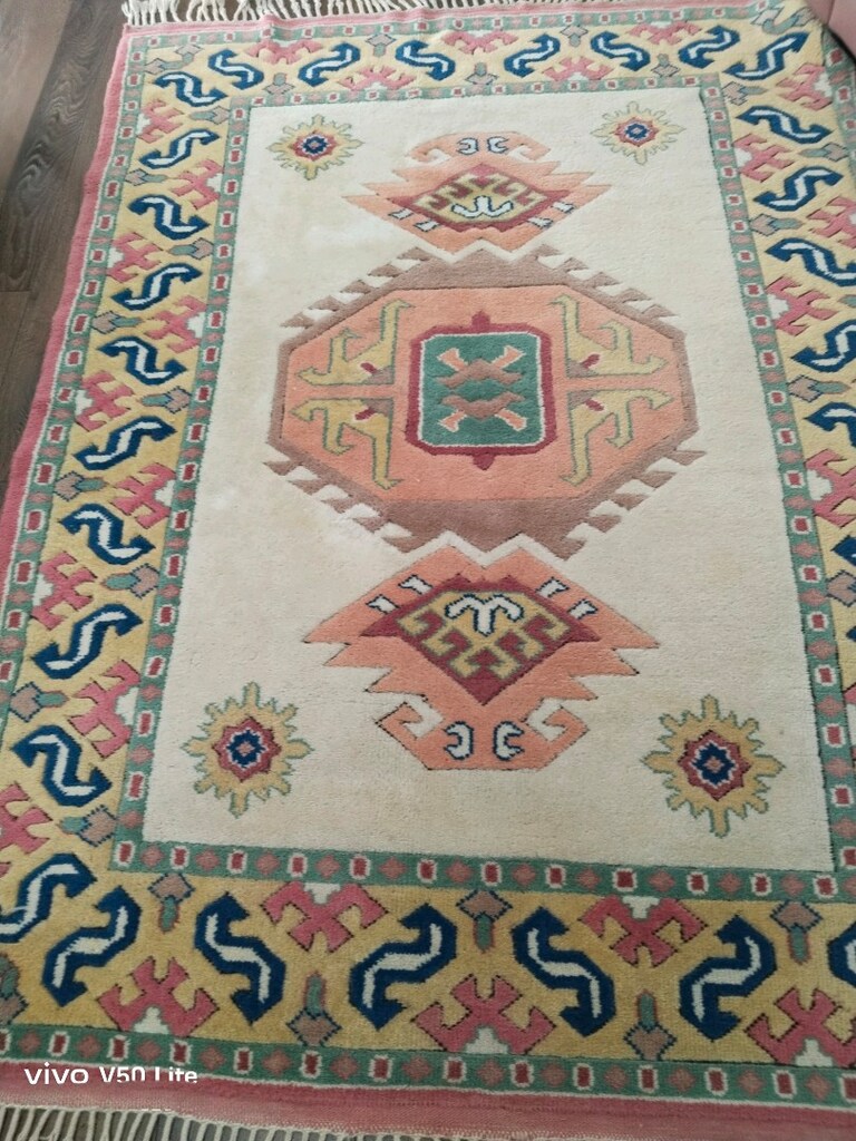 Kars el dokuma antika halı, kusursuz tertemiz, Ölçuler: 1,60x2,15 - 3