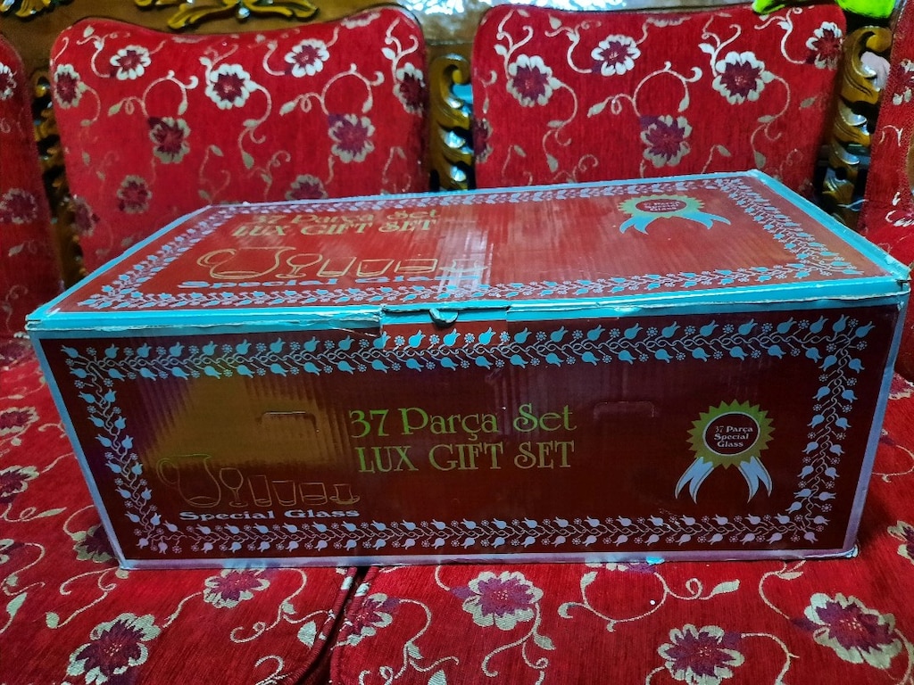 Altın Yaldızlı 37 Parça Şık Bardak / Çeyiz Seti - 11