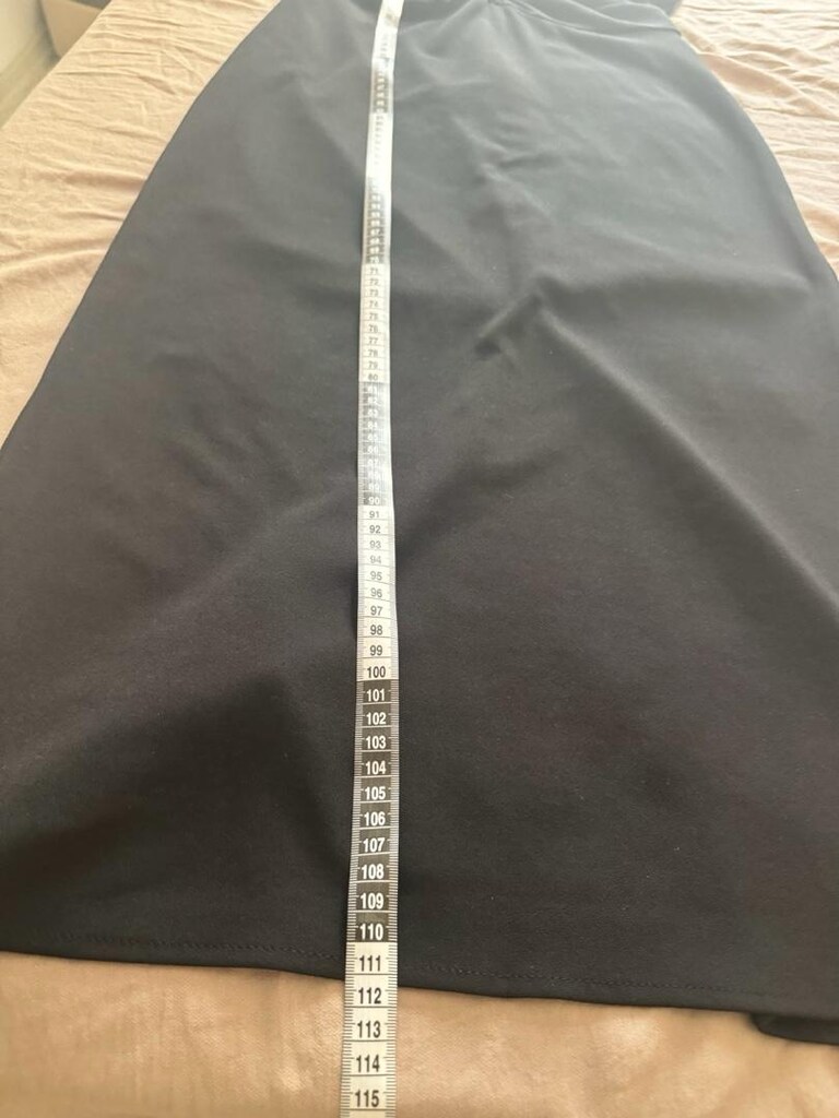 BERSHKA siyah elbise midi ipli halter yaka - 9
