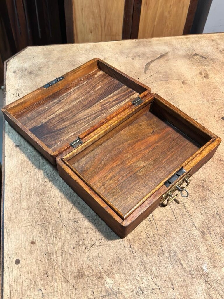 Vintage ahşap kutu çanta - 3
