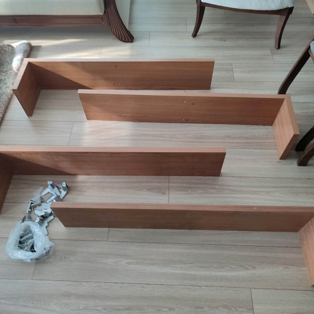 Teak MDF özel yapım Raf Kitaplık - 20