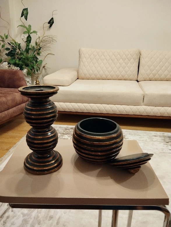 Ahşap şamdan, şekerlik tk. - 3