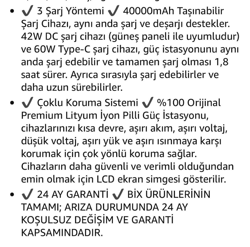 Bix PB401 40000MAH 230V 100W Ac Priz, 2*usb-A, 60W Type-C Giriş ve Çık - 6