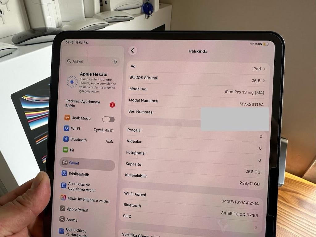 İpad pro M4 çipli 13” 256 gb hafıza - 2