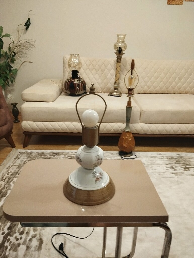 Porselen eski abajur gece lambası - 2