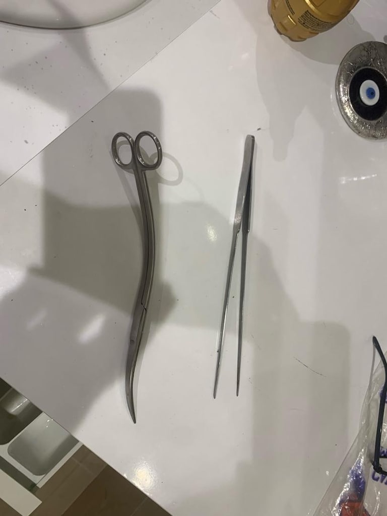 akvaryum çelik bitki maşası ve makası dalga şekilli 25 cm balık hobby - 2