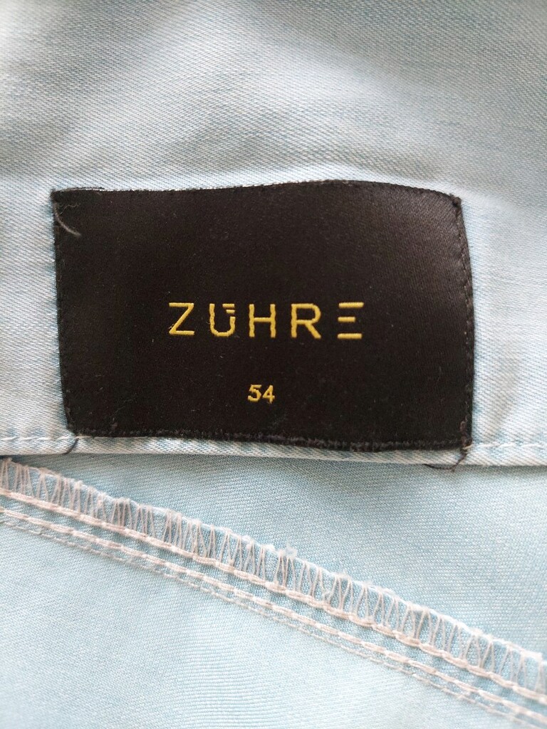 ZÜHRE apoletli denim model mavi pardesü - 12