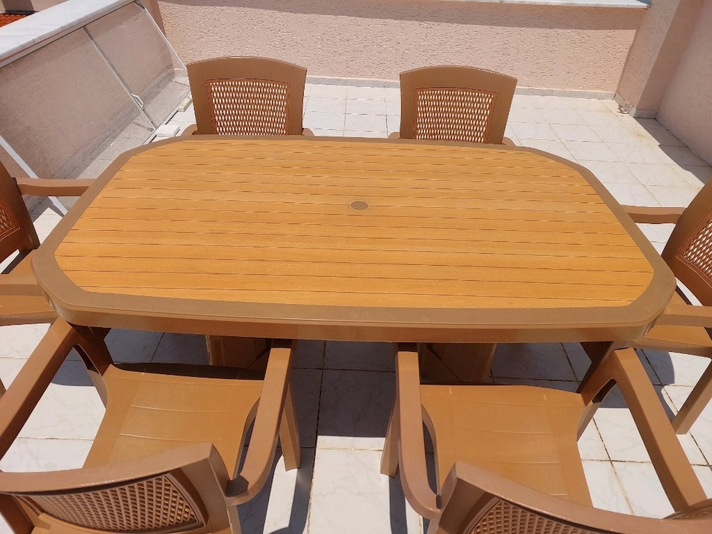 Papatya 6 Kişilik Bahçe Balkon Masa – 6 Holiday Sandalye – Çok temiz - 4