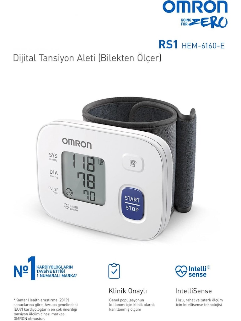 Omron RS1 Kolay Taşınabilir Bilekten Ölçer Tansiyon Aleti - 2