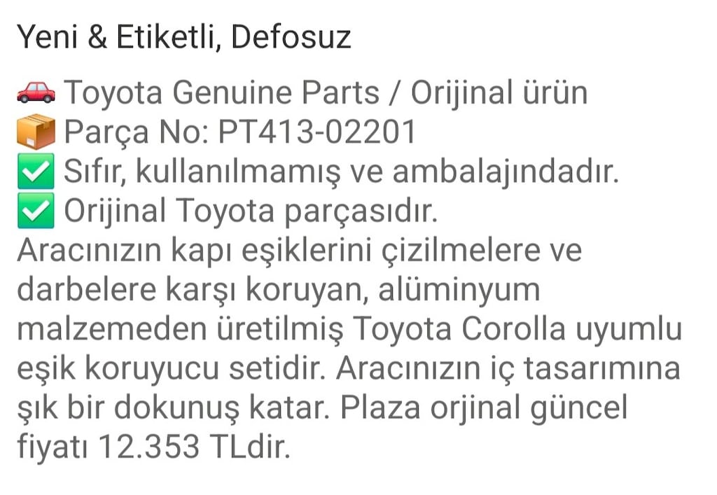 toyota corolla orj kapı eşiği - 11
