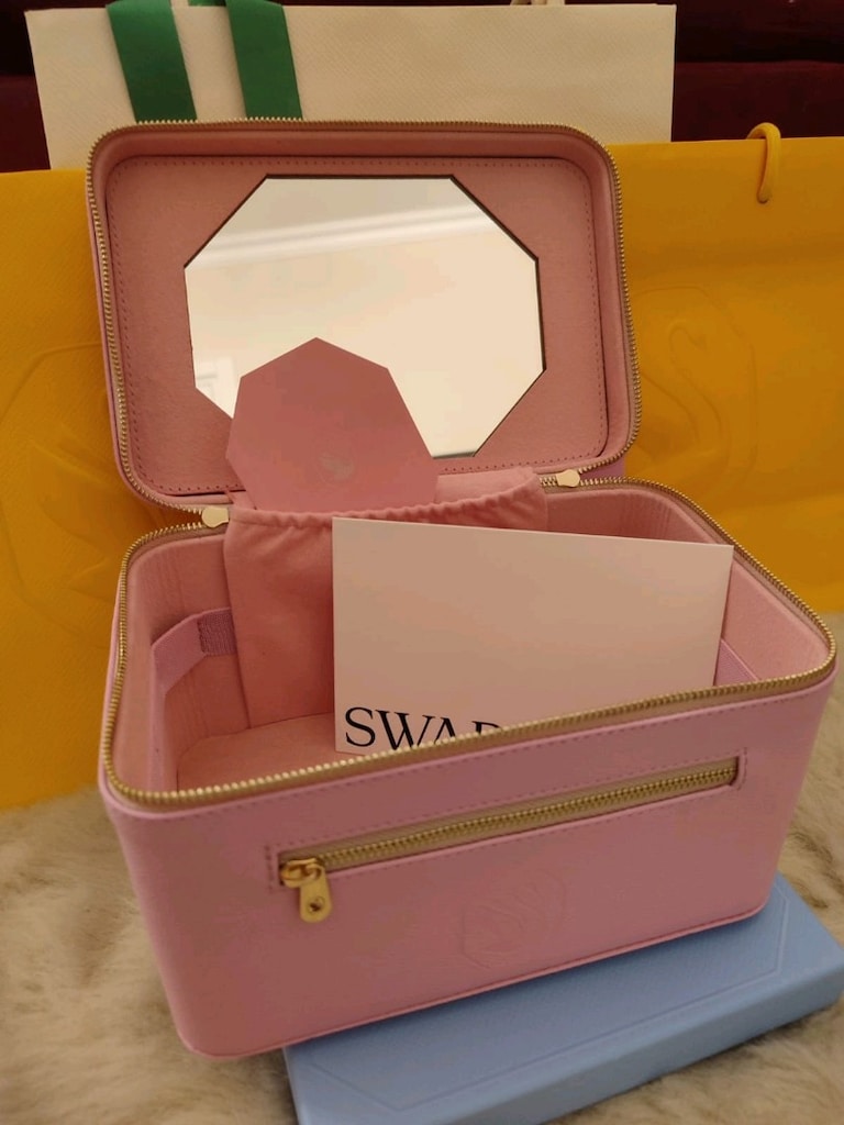 Swarovski Pembe Makyaj Çantası - 7