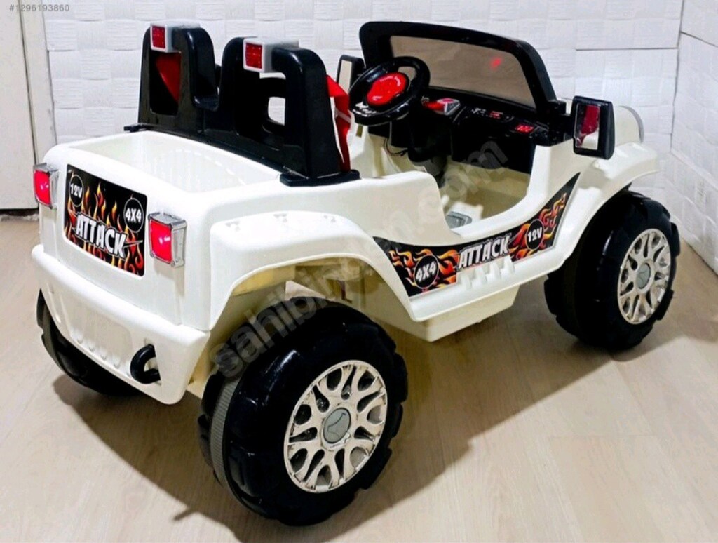 Akülü araba 12 volt çift motorlu aküsü sıfır paketinde 2 kişilik - 5
