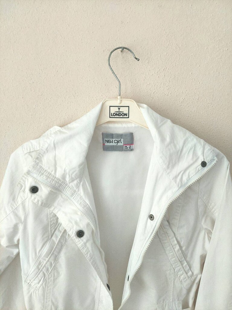 NEW GİRL apolet detaylı beyaz Trençkot - 4