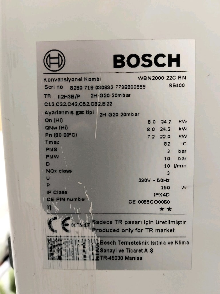 SAHİBİNDEN TAMİRSİZ ORJİNAL BOSH CLASS 2000 W HERMETİK KOMBİ - 3