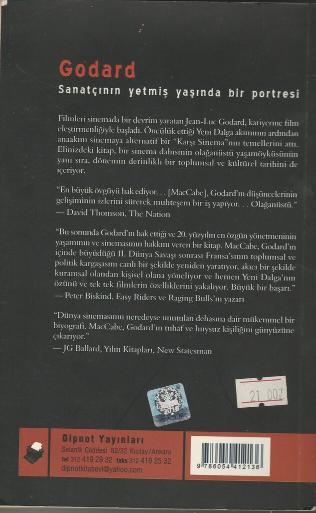 Godard Sanatçının Yetmiş Yaşında Bir Portresi- Colin MacCabe - 2