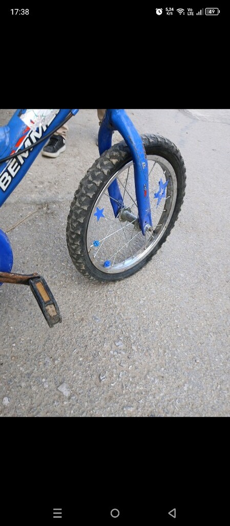 benmex mavi erkek çocuk Bisikleti lastik ler patlak ve paslanma var - 6
