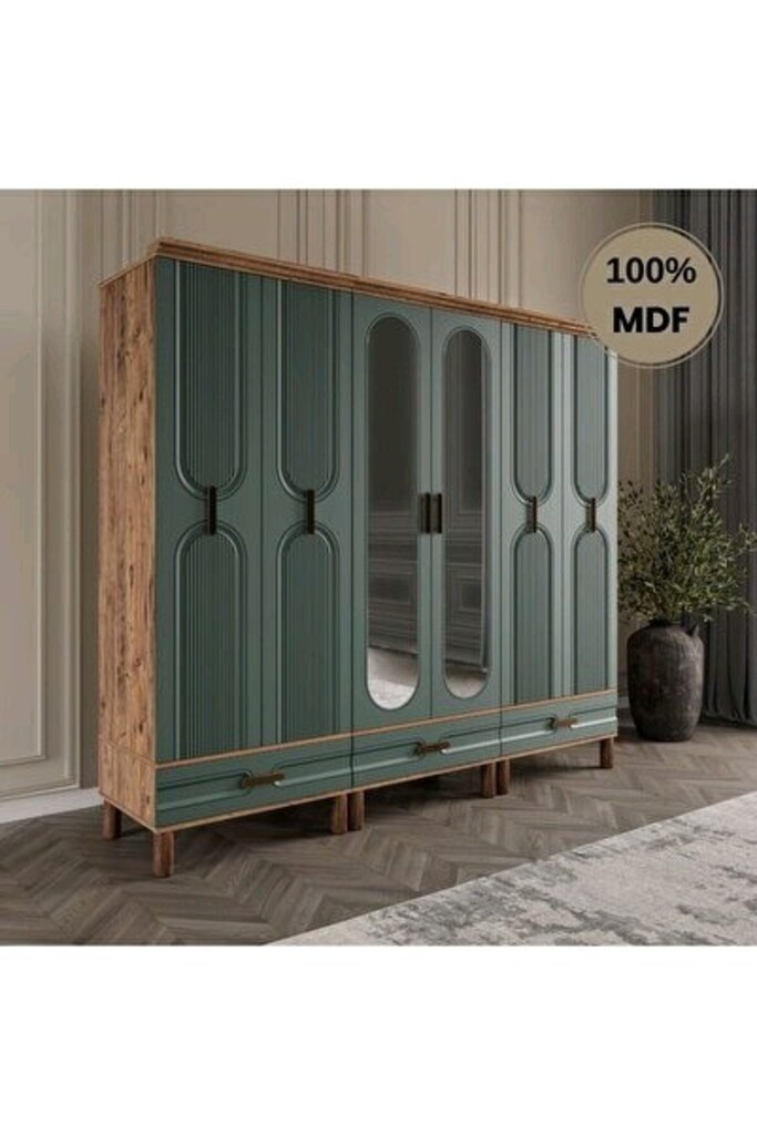 6 Kapaklı MDF Gardırop, 6 Kapılı Bohem Dolap SIFIR MAĞAZADAN - 2
